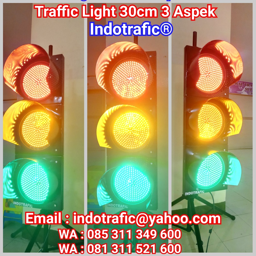 Traffic Light Diameter 30cm 3 Aspek Bahan Alumunium